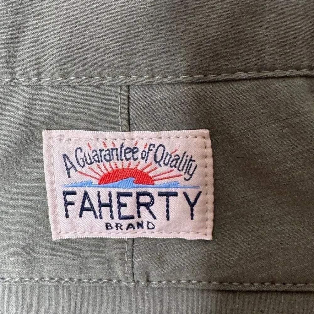 Faherty All Day Shorts Mens 38 Green Performance Hybrid Breathable Stretch